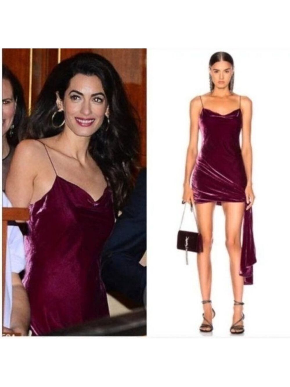 NEW Cinq a Sept Velvet Ryder Dress Gooseberry Purple Size 8 ASO Amal Clooney